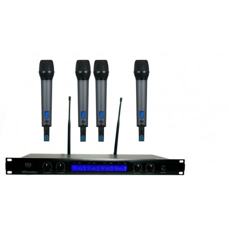 HL-4M Sistema de 4 Micrófonos Inalámbricos de Mano HIGH LINE-CasadelMusico-Audio y Video