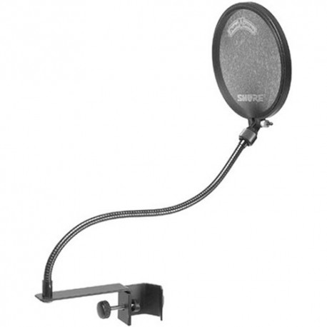Filtro anti "POP" Shure PS-6 con cuello flexible y herraje para montar en pedestales de micrófono-CasadelMusico-Audio y Video