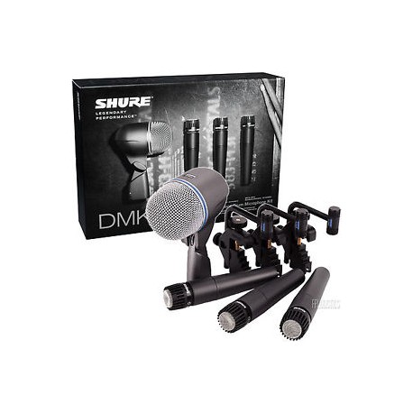 DMK57-52  MICROFONOS SHURE PQTE 4piezas,3xSM57 y 1 Beta 52, 3brakets-CasadelMusico-Audio y Video