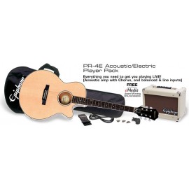 Paquete Guitarra Electro Acustica Epiphone PR4E Natural-CasadelMusico-