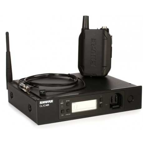 Sistema inalambrico Shure GLXD14R/93 montaje en rack con bodypack y lavalier WL93-CasadelMusico-Audio y Video