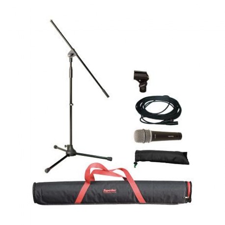 MSK10B(X)	Pqte Microfono Dinamico, Stand, Cable xlr-xlr Superlux-CasadelMusico-Audio y Video
