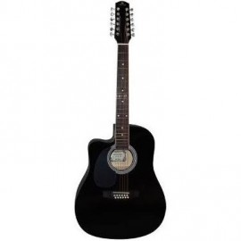 Guitarra Electroacustica  Texana Zurda Negra 12 Cdas Segovia-CasadelMusico-