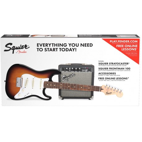 Paquete Guitarra Eléctrica Fender Squier Stratocaster Sunburst-CasadelMusico-