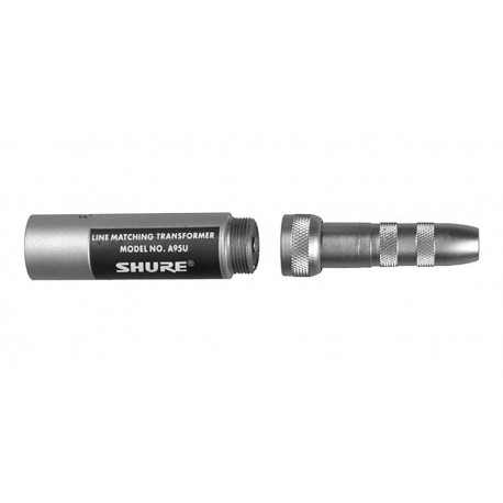 Transformador Shure A95U Baja Impedancia (macho XLR) a Alta Impedancia (jack hembra de 1/4").-CasadelMusico-Audio y Video