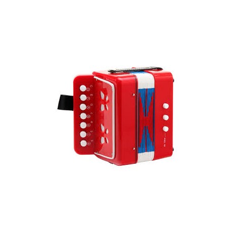 Acordeon Infantil Rojo 7 Botones 2 Bajos-CasadelMusico-