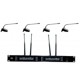 HL-4C Sistema de 4 micrófonos inalámbricos para conferencias HIGH LINE-CasadelMusico-Audio y Video