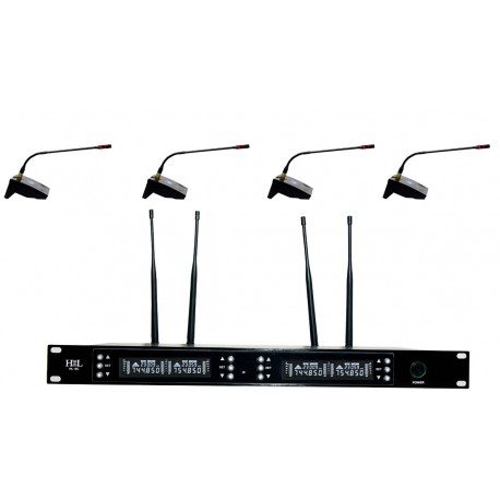 HL-4C Sistema de 4 micrófonos inalámbricos para conferencias HIGH LINE-CasadelMusico-Audio y Video