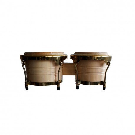 BONGOS DE 7.5-8.5 MADERA NATURAL ARO CROMADOBO-CasadelMusico-