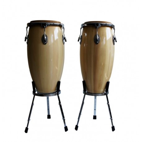 CONGAS DE MADERA MEDIDAS 11" Y 12" CON ATRIL SH2-3-CasadelMusico-