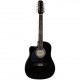 Guitarra Electroacustica  Texana Zurda Negra 12 Cdas Segovia-CasadelMusico-