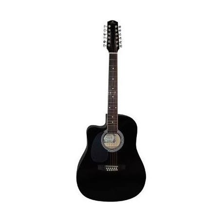 Guitarra Electroacustica  Texana Zurda Negra 12 Cdas Segovia-CasadelMusico-