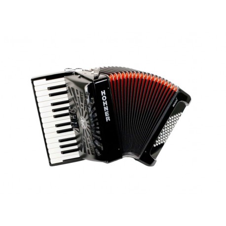 Acordeón Hohner Bravo II 26T, 48 bajos Negro cromático-CasadelMusico-