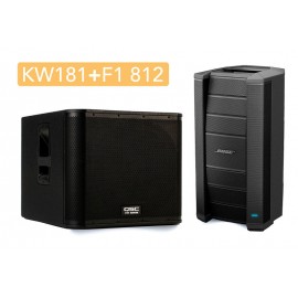 Paquete Bafle Biamplificado Bose F1 modelo 812 con Subwoofer activo 18" QSC KW181-CasadelMusico-Bose Profesional