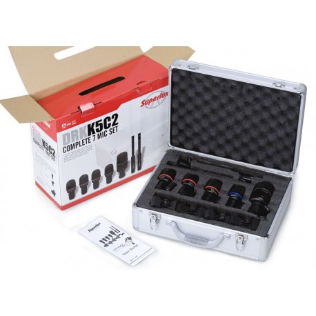 Set de 7 Microfonos Super Lux para Bateria /Cables /Clamps/Estuche-CasadelMusico-