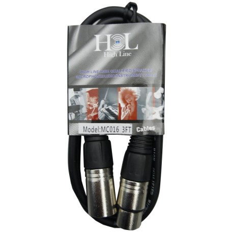 MC016 3FT Cable XLR a XLR de 1 metro tipo Neutrik HIGH LINE-CasadelMusico-Accesorios y Souevenirs