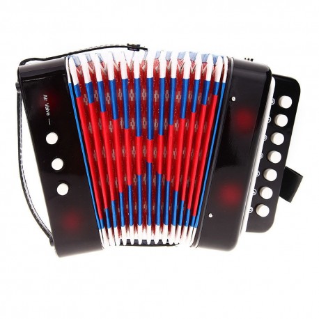 Acordeon Infantil Negro 7 Botones 2 Bajos-CasadelMusico-