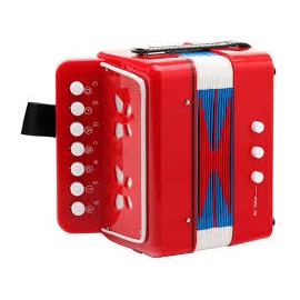 Acordeon Infantil Rojo 7 Botones 2 Bajos-CasadelMusico-