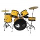 BATERIA JUNIOR AMARILLO 5PZAS AROS NEGROS EXTREME-CasadelMusico-