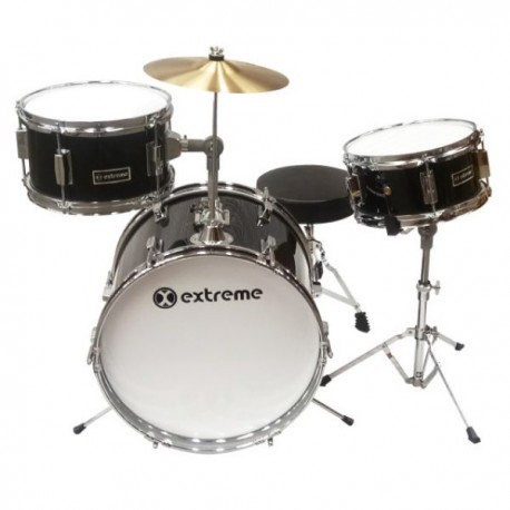 BATERIA JUNIOR 3 PZAS NEGRA EXTREME-CasadelMusico-