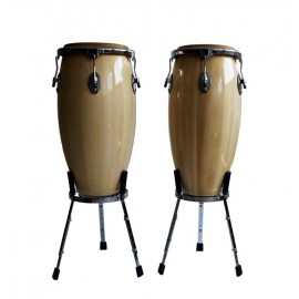 CONGAS DE MADERA MEDIDAS 11" Y 12" CON ATRIL SH2-3-CasadelMusico-