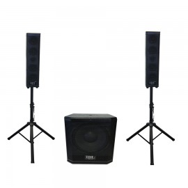 HL-4120 Sistema Activo sub1-8" y 2 Satélites 4x4", con Atriles HIGH LINE-CasadelMusico-Audio y Video