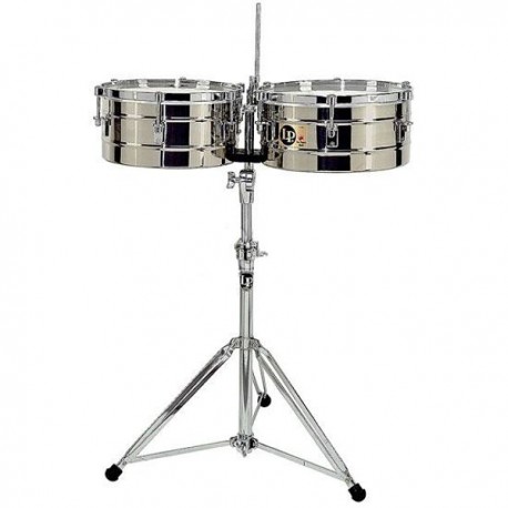 Timbales LP 14"/15" Cromado con Atril Soporte para cencerro LP257S-CasadelMusico-Instrumentos Musicales