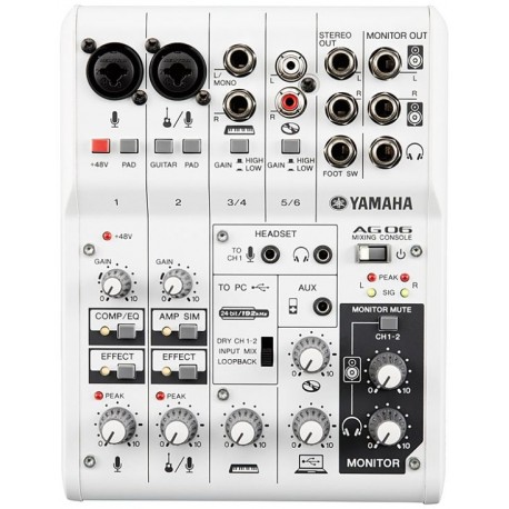 Mezcladora  Yamaha AG06 con efectos y USB-CasadelMusico-