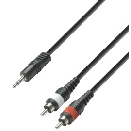 Cable de 3.5mm estereo a 2 RCA de 1 metro Adam Hall Reforzado-CasadelMusico-Accesorios y Souevenirs