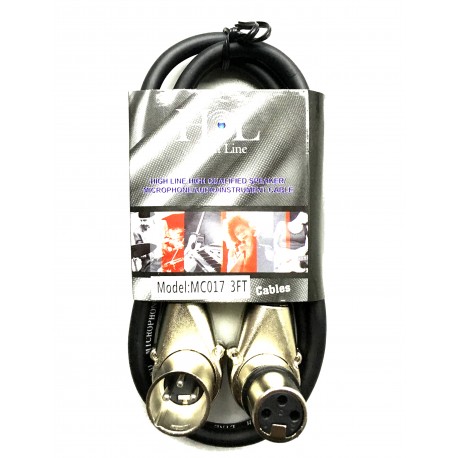 MC017 3FT Cable XLR a XLR Escuadra de 1 metro-CasadelMusico-Accesorios y Souevenirs