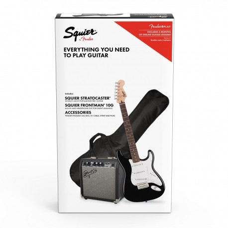 Paquete Guitarra Eléctrica Fender Squier Stratocaster Negro 0371823006-CasadelMusico-Guitarras  y  Bajos